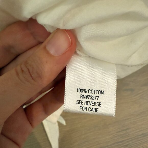 White Women's Button-Down Blouse with Square Collar Waist Tie Elle XS - Picture 3 of 10